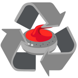 recycling symbol and curling stone