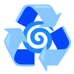 recycling symbol and cyclone