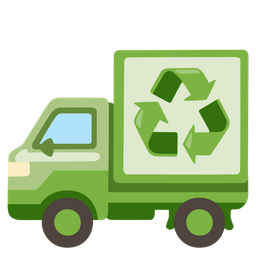 recycling symbol and delivery truck