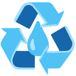 recycling symbol and droplet