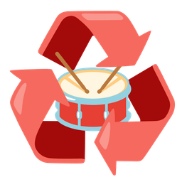 recycling symbol and drum
