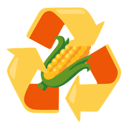 recycling symbol and ear of corn