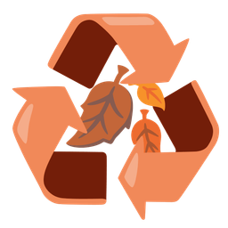 recycling symbol and fallen leaf