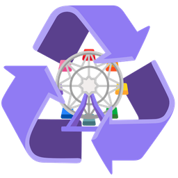 recycling symbol and ferris wheel