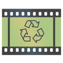 recycling symbol and film frames