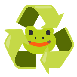 recycling symbol and frog