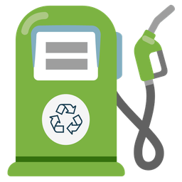 recycling symbol and fuel pump