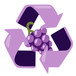 recycling symbol and grapes
