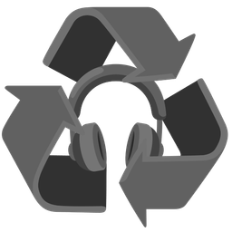 recycling symbol and headphone
