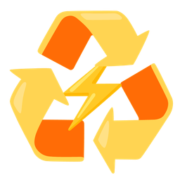 recycling symbol and high voltage