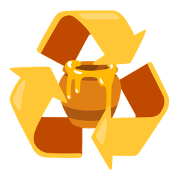 recycling symbol and honey pot