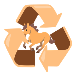 recycling symbol and horse