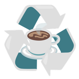 recycling symbol and hot beverage