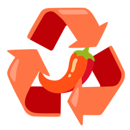 recycling symbol and hot pepper