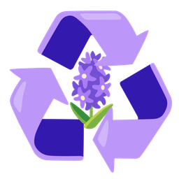 recycling symbol and hyacinth
