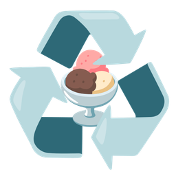 recycling symbol and ice cream