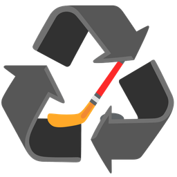 recycling symbol and ice hockey