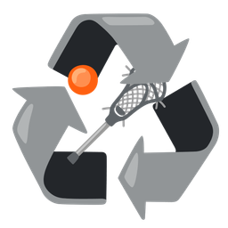 recycling symbol and lacrosse