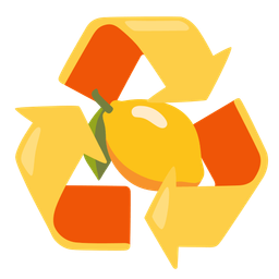 recycling symbol and lemon