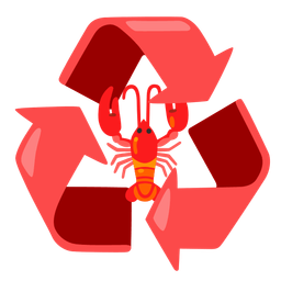 recycling symbol and lobster