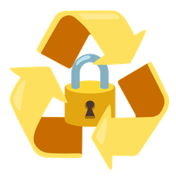 recycling symbol and locked