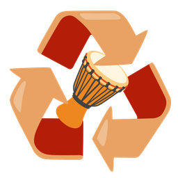 recycling symbol and long drum