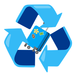 recycling symbol and luggage