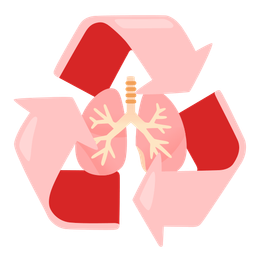 recycling symbol and lungs