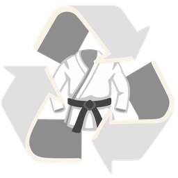 recycling symbol and martial arts uniform