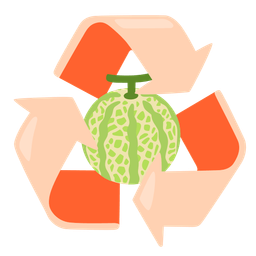 recycling symbol and melon