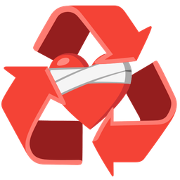 recycling symbol and mending heart