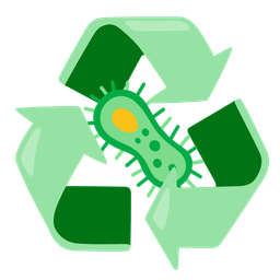 recycling symbol and microbe