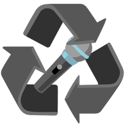 recycling symbol and microphone