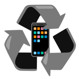 recycling symbol and mobile phone