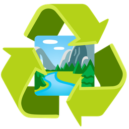 recycling symbol and national park