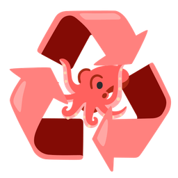 recycling symbol and octopus