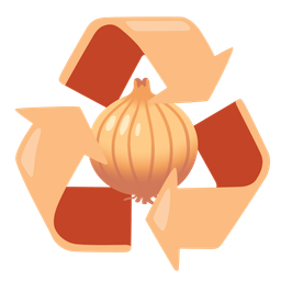 recycling symbol and onion