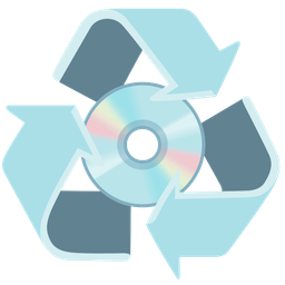 recycling symbol and optical disk