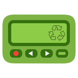 recycling symbol and pager