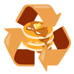 recycling symbol and pancakes