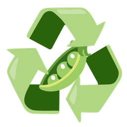 recycling symbol and pea pod