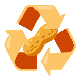 recycling symbol and peanuts