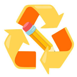 recycling symbol and pencil