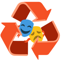recycling symbol and performing arts