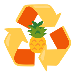 recycling symbol and pineapple