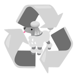 recycling symbol and poodle