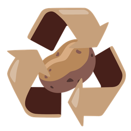 recycling symbol and potato