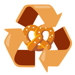 recycling symbol and pretzel