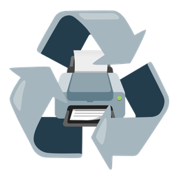 recycling symbol and printer