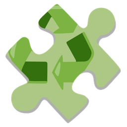 recycling symbol and puzzle piece